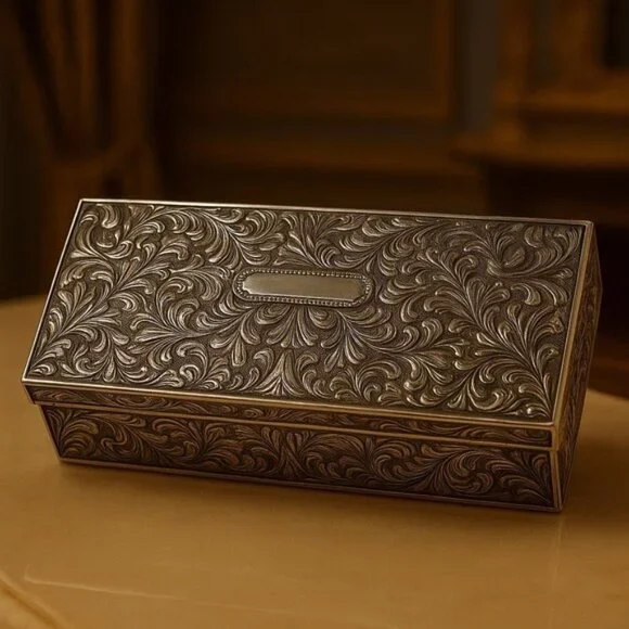 Vtg Godinger Silver 1992 Velvet-Lined Jewelry Box 9x4x2 | Quiet Luxury Decor - Picture 2 of 12